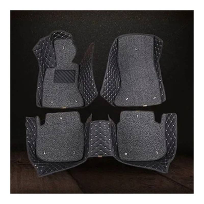 Nach Maß Auto FußMatten Für EQA 2022 2023 Zwei Lagen Customized Style 3D Autofußmatten Innenraumzubehör All Weather Cars Matten(Black Grey) von XARNUH