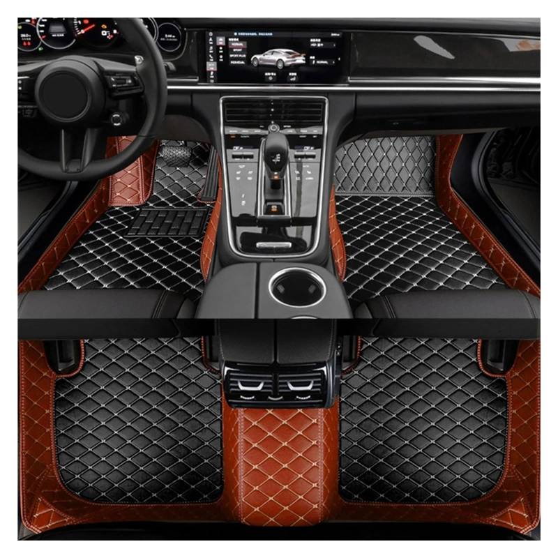 Nach Maß Auto FußMatten Für Explorer 6 Sitz 2021 2022 Custom Auto Bodenmatte Innenausstattung Allwetter Auto Matten Auto Matten Set(Brown Black) von XARNUH