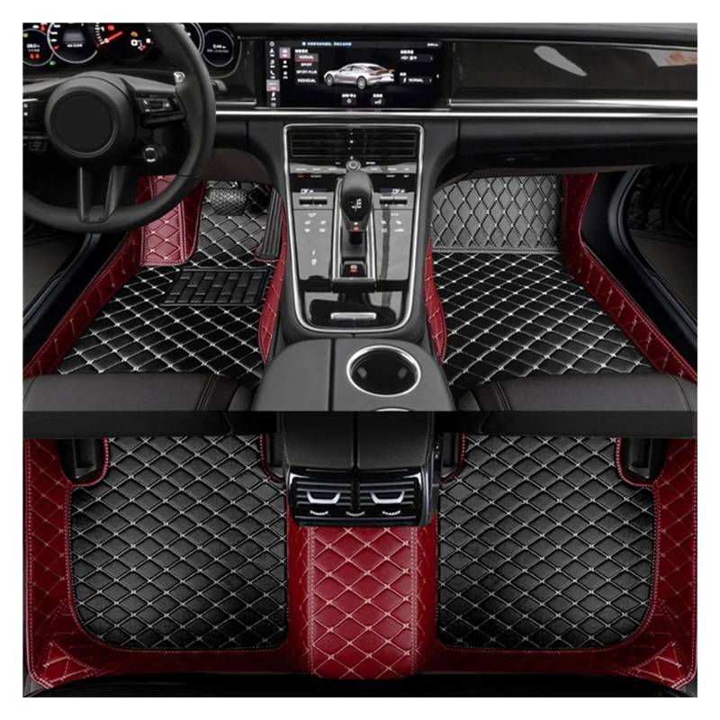 Nach Maß Auto FußMatten Für Explorer 6 Sitz 2021 2022 Custom Auto Bodenmatte Innenausstattung Allwetter Auto Matten Auto Matten Set(Wine Red Black) von XARNUH