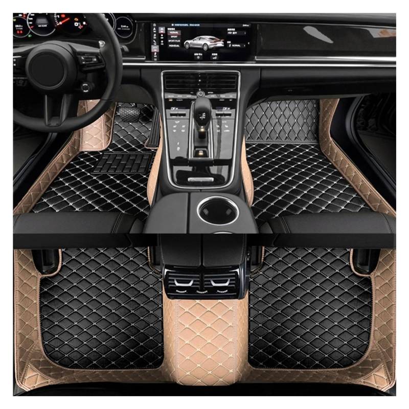 Nach Maß Auto FußMatten Für Explorer 7 Sitz 2021 2022 Custom Auto Bodenmatte Innenausstattung Allwetter Auto Matten Auto Matten Set(Beige Black) von XARNUH