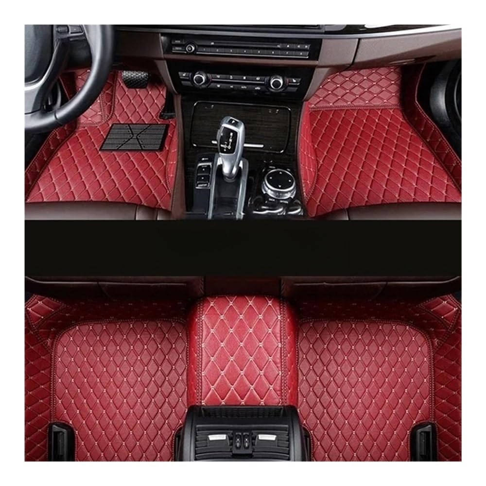 Nach Maß Auto FußMatten Für Genesis G80 Custom Auto Fußmatten Auto Teppiche Fuß Coche Allwetter Auto Matten Auto Matten Set Volle Abdeckung Pads Zubehör(Wine red) von XARNUH