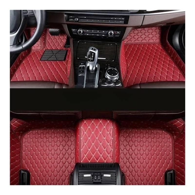 Nach Maß Auto FußMatten Für Genesis G80 Custom Auto Fußmatten Auto Teppiche Fuß Coche Allwetter Auto Matten Auto Matten Set Volle Abdeckung Pads Zubehör(Wine red) von XARNUH