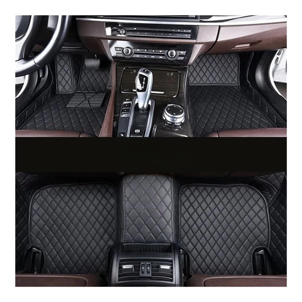Nach Maß Auto FußMatten Für Karoq Custom Auto Fußmatten Auto Teppiche Fuß Coche Alle Wetter Autos Matten Auto Matten Set Zubehör(Black) von XARNUH