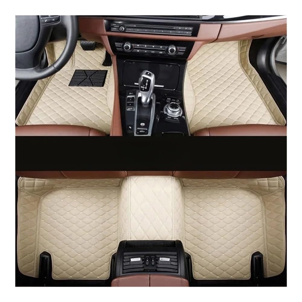 Nach Maß Auto FußMatten Für QX56 2011-2022 Custom Auto Fußmatten Auto Teppiche Fuß Coche Auto Matten Set Volle Abdeckung Teppich Zubehör(Beige) von XARNUH