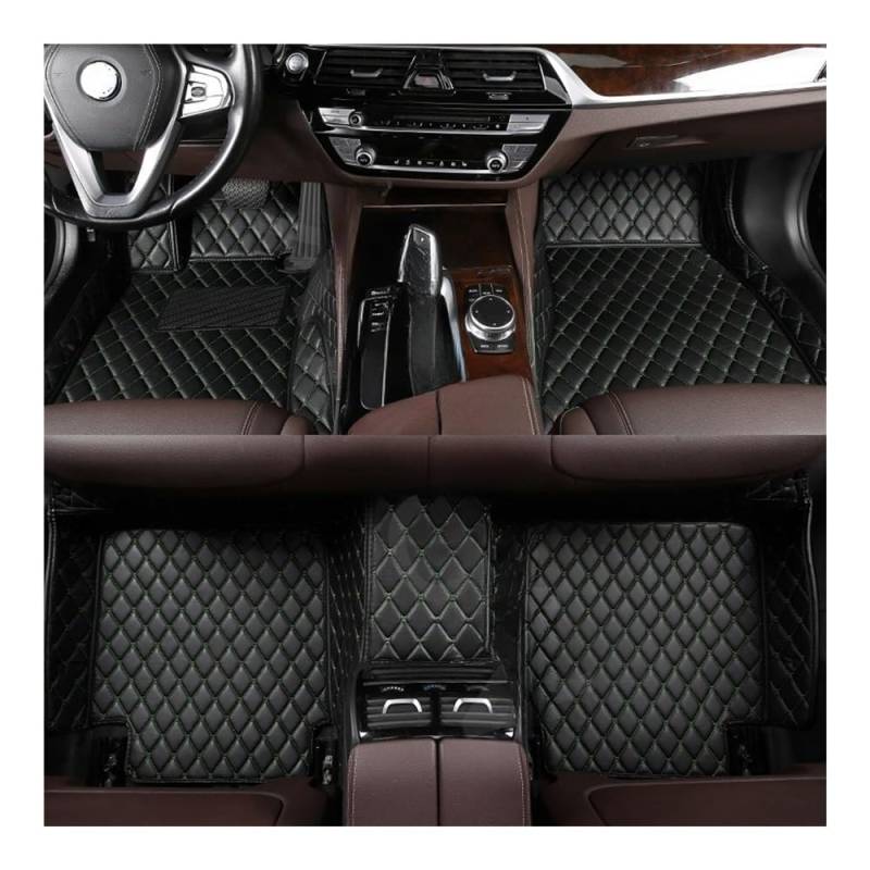 Nach Maß Auto FußMatten Für RAV 4 2009-2012 Maßgefertigte Auto-Fußmatten Innenausstattung Auto-Fußmatten-Set Allwetter-Automatten Bodenbeläge(Black Green) von XARNUH