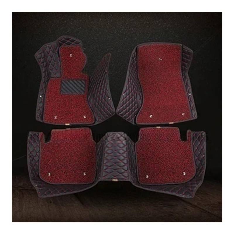 Nach Maß Auto FußMatten Für SLC Für R172 2016-2023 Zweilagige 3D-Autofußmatten Innenzubehör Autofußmatten-Set(Black Red) von XARNUH