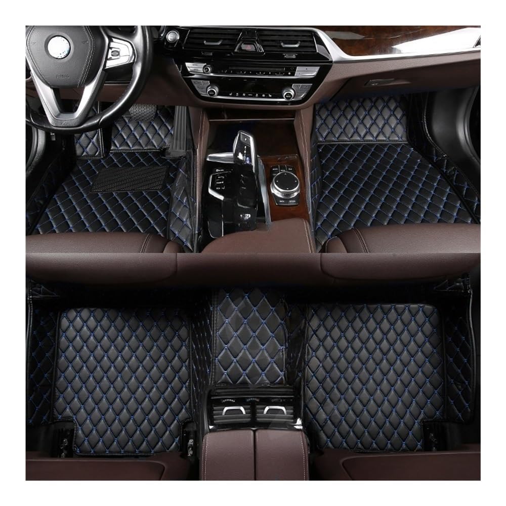 Nach Maß Auto FußMatten Für Sonata 2010 2011-2015 Custom Auto Bodenmatte Innenausstattung Allwetter Auto Matten Auto Matten Set(Black Blue) von XARNUH