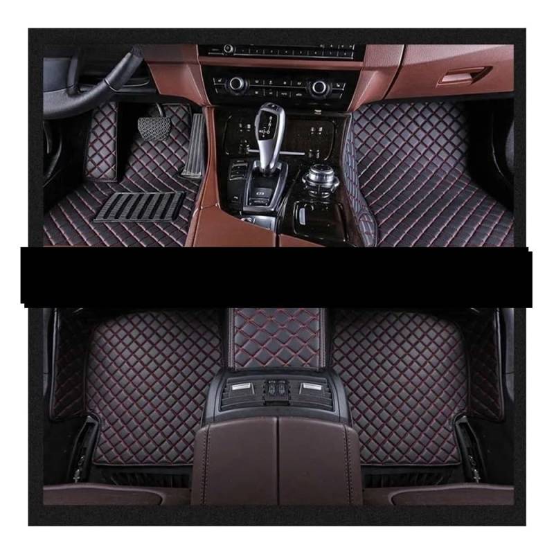 Nach Maß Auto FußMatten Für Tucson Für IX35 2009 2010 2011 2012 2013 2014 Custom Car Fußmatten Auto Teppiche Fuß Coche Zubehör(Black Red) von XARNUH
