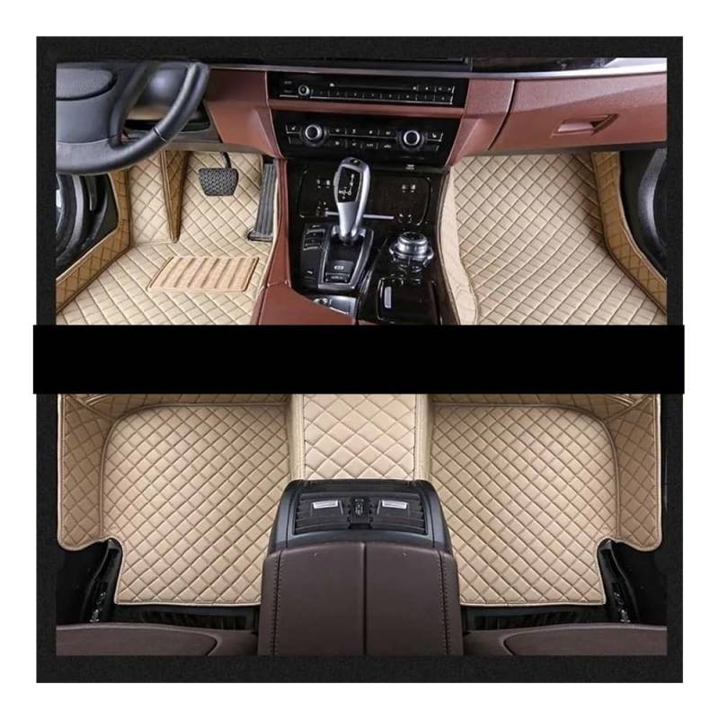 Nach Maß Auto FußMatten Für Tucson Für IX35 2021 2022 2023 Custom Auto Fußmatten Auto Teppiche Fuß Coche Zubehör Auto Matten Set(Beige) von XARNUH