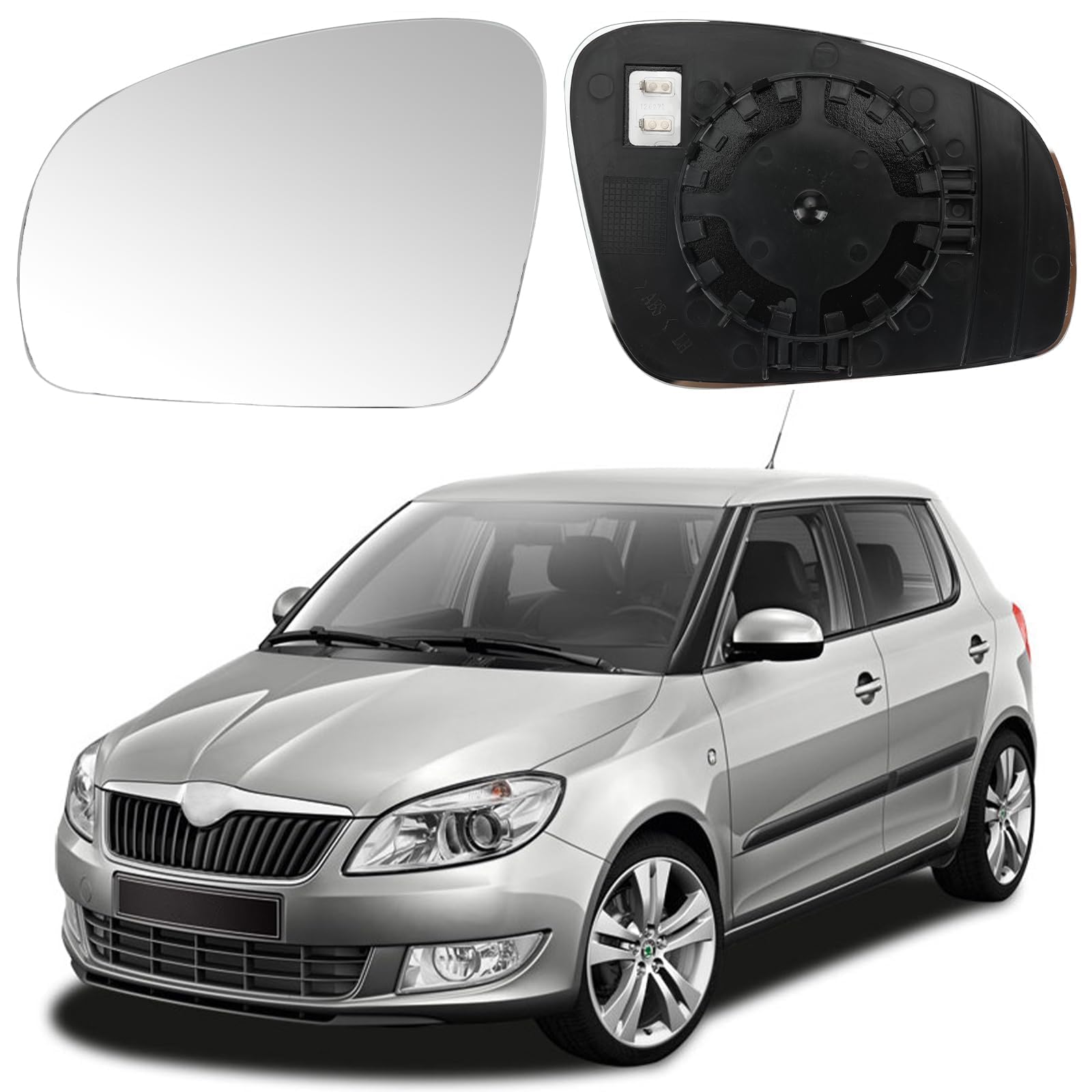 Auto Außen Spiegelglas Für Skoda Fabia 2007-2014 Ersatzspiegel Flügel Spiegel Glas Beheizte Außenspiegel Glas Auto Spiegel,A-left Auto Außen Spiegelglas Für Skoda Fabia 2007-2014 Ersatzspiegel Flügel Spiegel Glas Beheizte Außenspiegel Glas Auto Spiegel,A-left von XBBLB