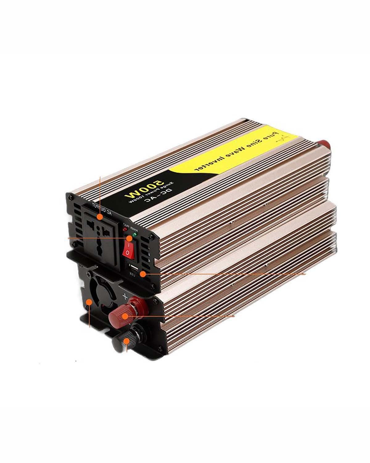 Auto-Wechselrichter Sinus-Wechselrichter P500, Wechselrichter-Konverter Für Auto, Haus, Solaranlage Spannungswandler(48V-110V) von XBDYGS