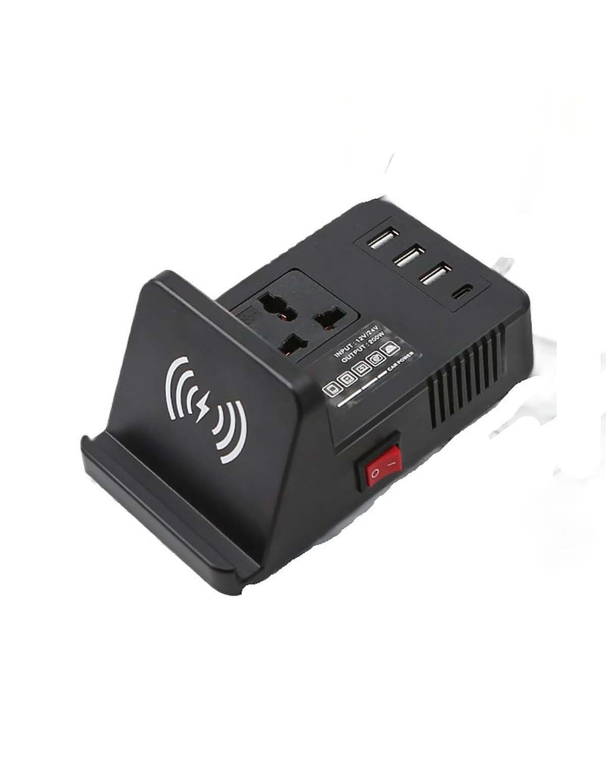 Auto-Wechselrichter Universeller 24V bis 220V Wechselrichter mit USB für Smart-Funktion für Autos, LKWs 2022 Spannungswandler(Black Inverter) von XBDYGS