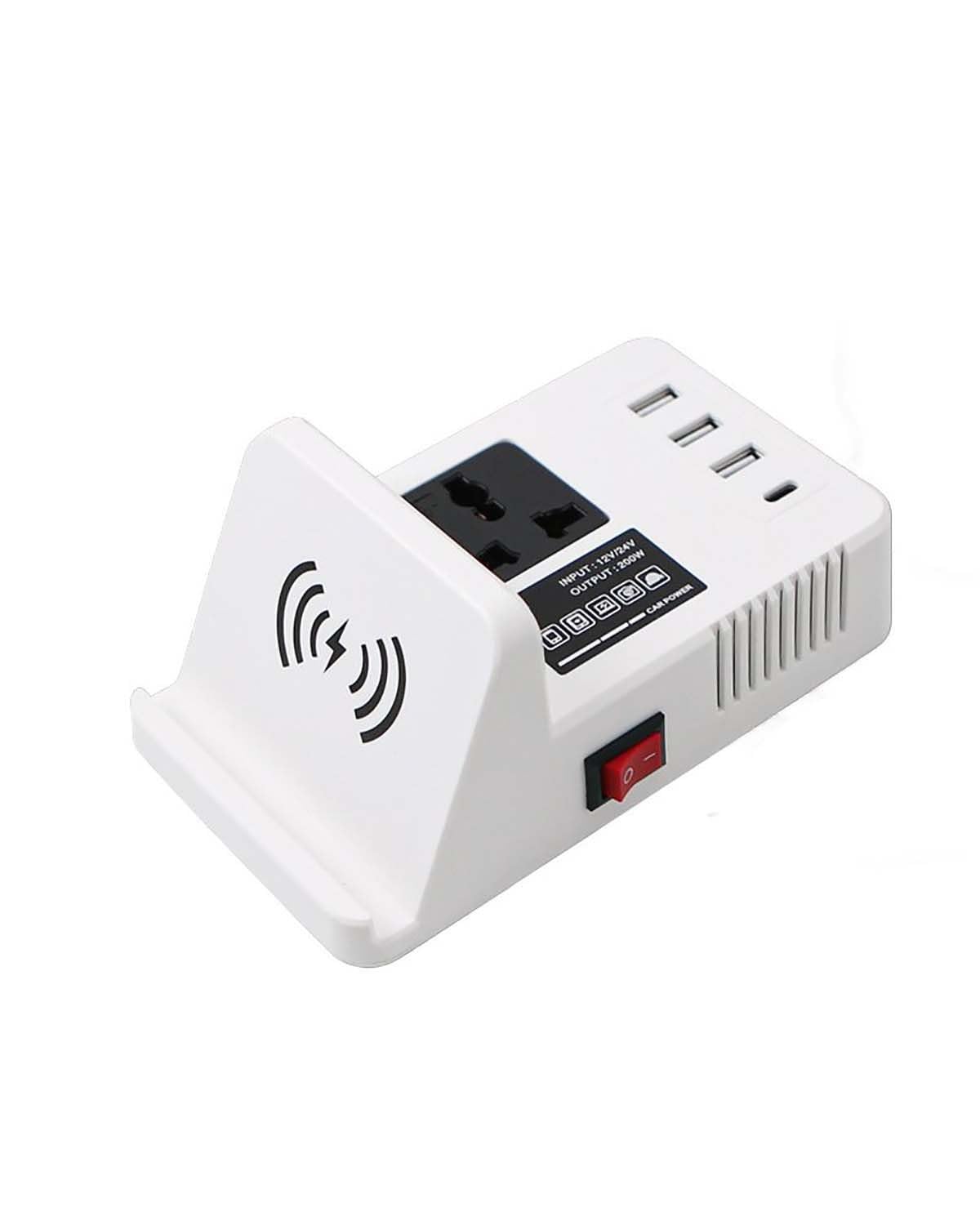 Auto-Wechselrichter Universeller 24V bis 220V Wechselrichter mit USB für Smart-Funktion für Autos, LKWs 2022 Spannungswandler(White Inverter) von XBDYGS