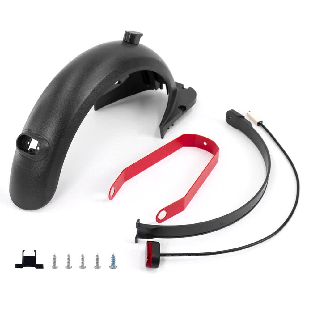 XBERSTAR Kotflügel-Set Hinten Kompatibel Mit Ninebot Max G30 Elektro-Scooter - Hintere Schutzblech Und Kotflügelhalterung Ersatzzubehör (Schwarz + Rot) von XBERSTAR