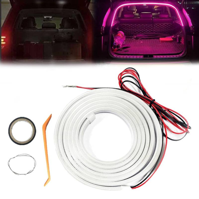 4-Meter Dynamic Flowing Car Trunk Light Strip, car ambient Lighting kit led Strip Lights for Car Truck Tailgate Brake Light (Pink) von XBSSLIY