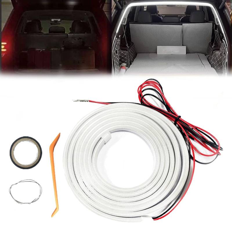 4-Meter Dynamic Flowing Car Trunk Light Strip, car ambient Lighting kit led Strip Lights for Car Truck Tailgate Brake Light (White) von XBSSLIY