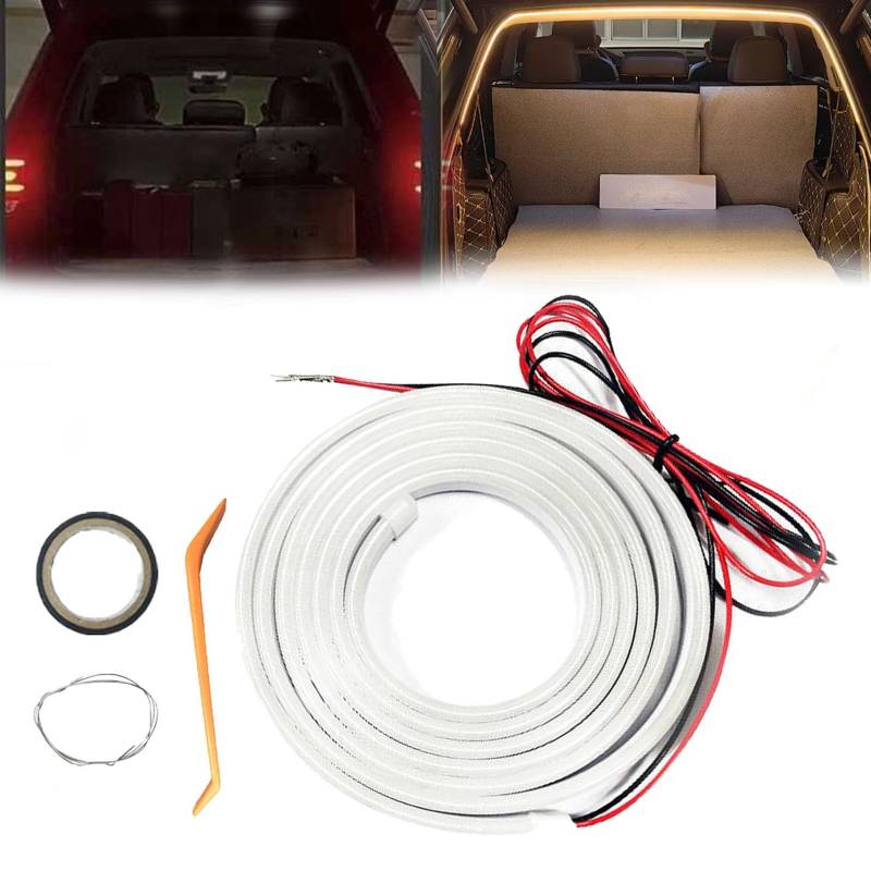 4-Meter Dynamic Flowing Car Trunk Light Strip, car ambient Lighting kit led Strip Lights for Car Truck Tailgate Brake Light (Yellow) von XBSSLIY