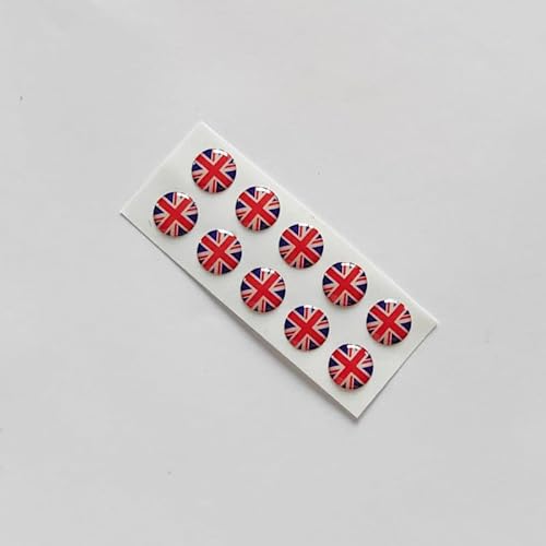 10 STK. 10mm britische Flagge Auto Emblem Aufkleber für Mini Cooper R50 R52 R53 R56 R57 (10pcs.Bunte) von XCBW