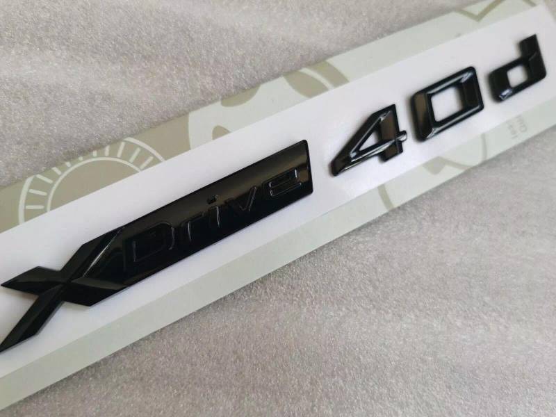 1x Schwarz XDrive 40d Xdrive40d Emblem Abzeichen Aufkleber für X1 X3 X4 X5 X6 passend für BMW von XCBW