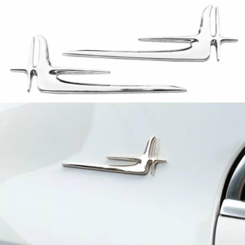 2X Emblem Zeichen Chrom Schriftzug 3D Logo Auto Aufkleber Tuning Metall passend für Mercedes Benz von XCBW