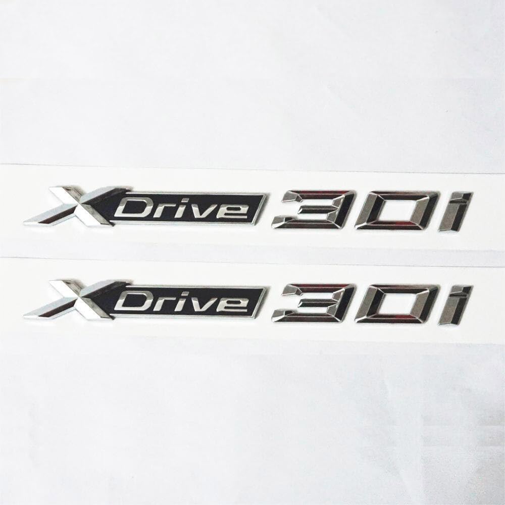 2X Für XDrive 30i Car Emblems X Drive 30i Schriftzug Badge Seite Chrom Aufkleber Ersatz passend für BMW X3 X5 X6 X7 2X Für XDrive 30i Car Emblems X Drive 30i Schriftzug Badge Seite Chrom Aufkleber Ersatz passend für BMW X3 X5 X6 X7 von XCBW