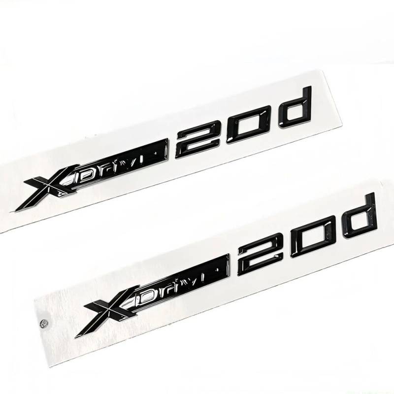 2X Xdrive 20d Auto Emblem Schriftzug X Drive Badge Seite Kofferraum Schwarz Aufkleber passend für BMW von XCBW