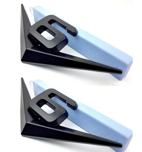 2pc V6 Emblem Schwarz Matt Schriftzug Auto Aufkleber Logo 3D Metall V6 Emblem von XCBW