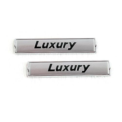 2pcs Silber Luxury Emblem Auto Logo Schriftzug Aufkleber Badge XCBW für Luxury Line von XCBW