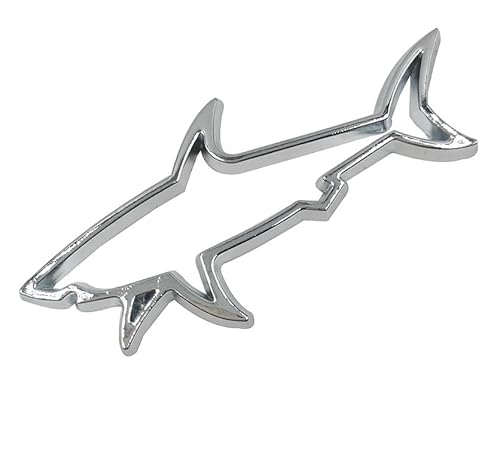 3D Metall Hai Haifisch Shark Chrom Sticker Emblem Aufkleber Auto 7,8x3,7cm von XCBW