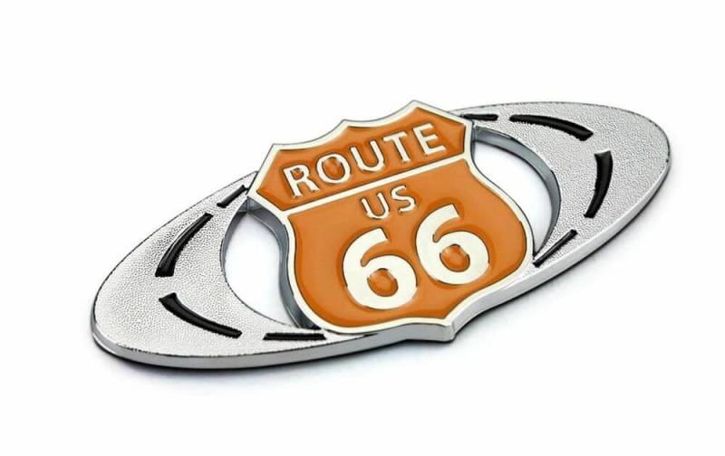 3D Metall USA Route US 66 Logo Schild Sticker Schriftzug Emblem Badge Aufkleber von XCBW