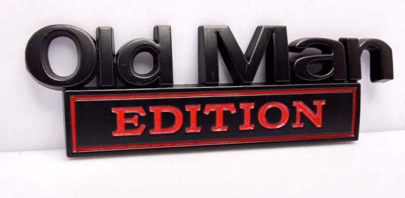 3D Old Man Edition Auto Aufkleber Metall Logo Emblem Sticker Rentner von XCBW