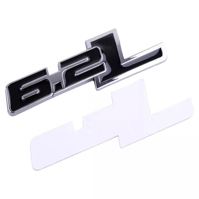 Aufkleber 6.2L Logo 3D Decal Emblem Metall Sticker Badge passend für Chevrolet Ford(schwarz) von XCBW