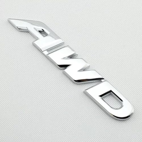 Aufkleber Auto AWD Glänzend Silber 3D Chrom Metall Abzeichen Emblem von XCBW