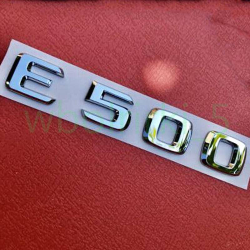 E500 Klasse E Flache Logo Heck Stamm Emblem Aufkleber Silber XCBW passend für Mercedes-Benz von XCBW