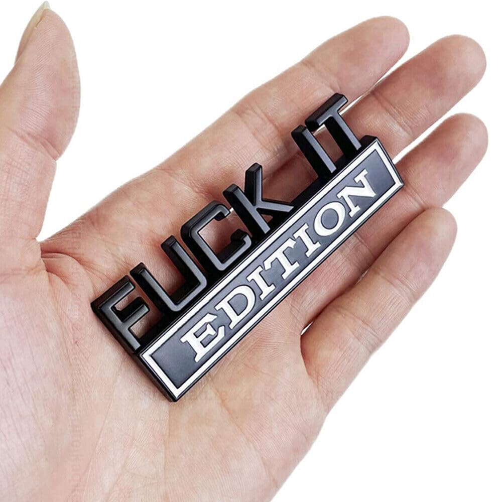 Fuck IT Edition Auto Emblem Schwarz Fahrzeugmarken Abzeichen Schlammhalter Aufkleber Zubehör Fuck IT Edition Auto Emblem Schwarz Fahrzeugmarken Abzeichen Schlammhalter Aufkleber Zubehör von XCBW