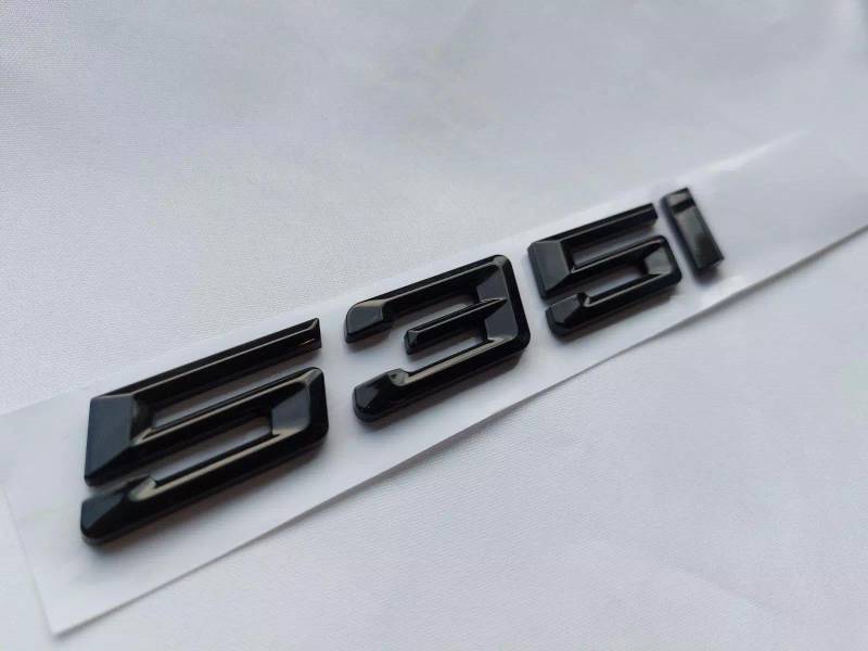 Für 5er 535i Emblem Schwarz Glänzend Auto Schriftzug Heck Abzeichen Aufkleber passend für BMW von XCBW