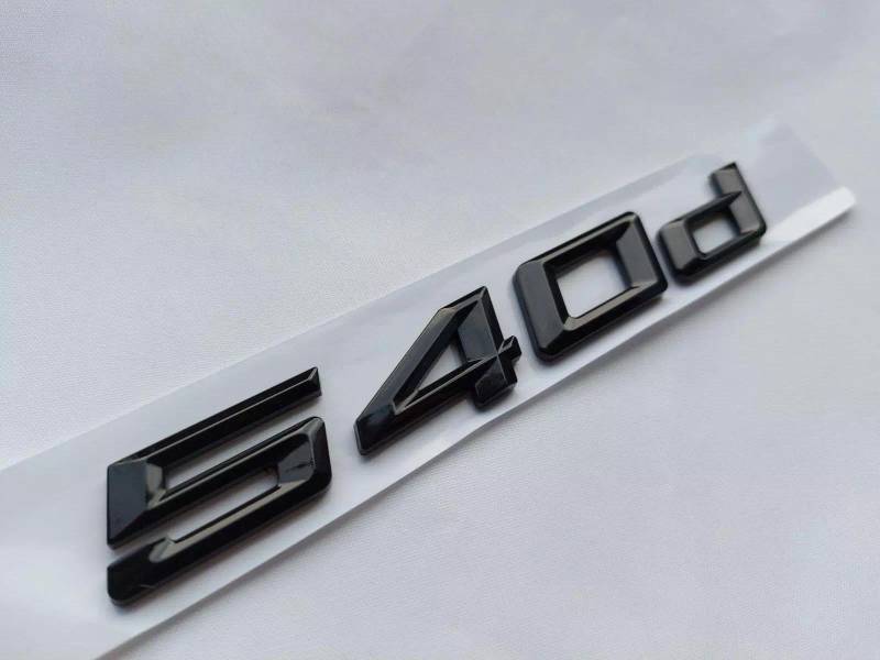 Für 5er 540d Emblem Schwarz Glänzend Auto Schriftzug Heck Abzeichen Aufkleber Ersatz passend für BMW von XCBW