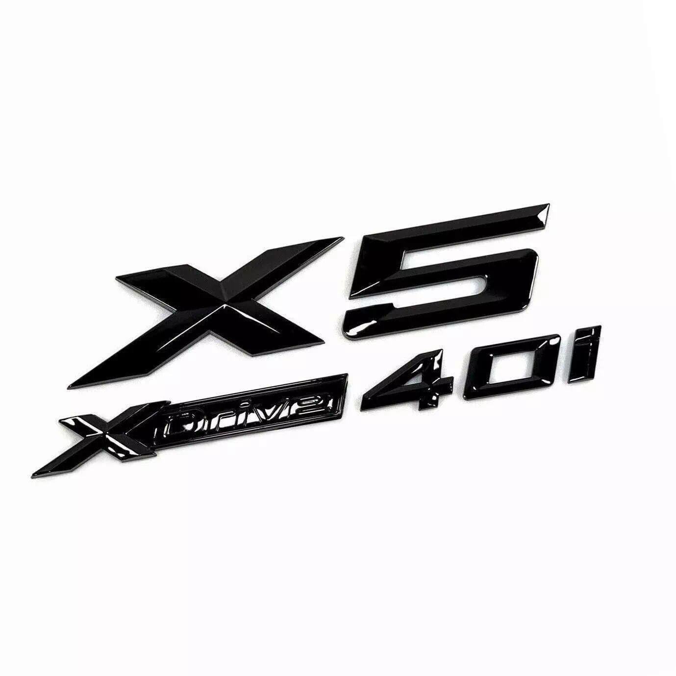 Glänzendes Schwarz Für X5 Emblem X5+XDrive40i Briefe Auto hinten Abzeichen Ersatz passend für BMW Glänzendes Schwarz Für X5 Emblem X5+XDrive40i Briefe Auto hinten Abzeichen Ersatz passend für BMW von XCBW