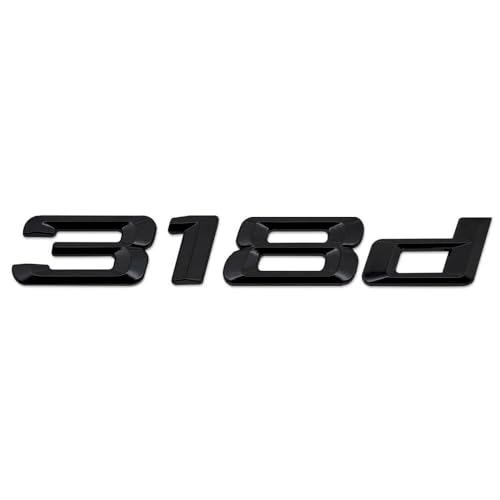 Glanz schwarz 318d Auto Buchstaben Emblem Badge Nummer Kofferraum Gepäckabzeichen Abzeichen Passend für BMW von XCBW