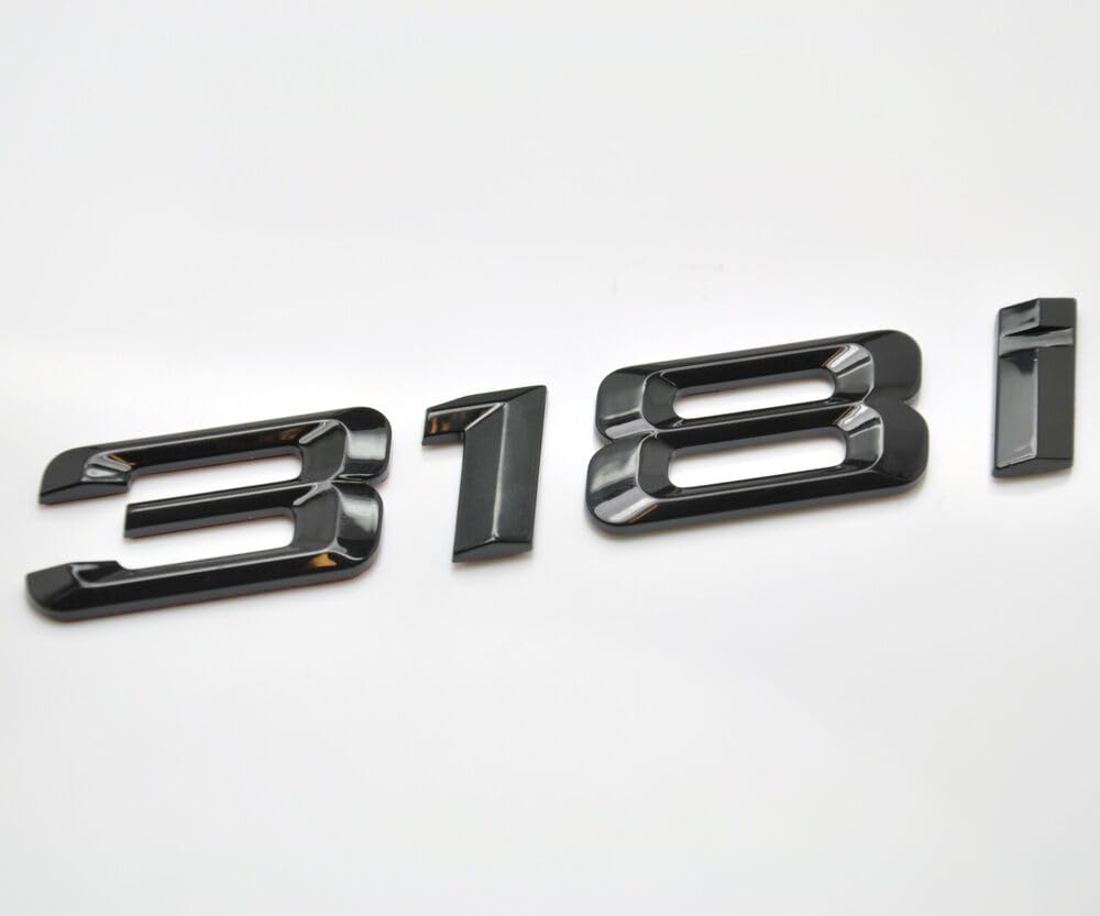 Glanz schwarz 318i Auto Buchstaben Emblem Badge Nummer Kofferraum Gepäckabzeichen Abzeichen Passend für BMW Glanz schwarz 318i Auto Buchstaben Emblem Badge Nummer Kofferraum Gepäckabzeichen Abzeichen Passend für BMW von XCBW