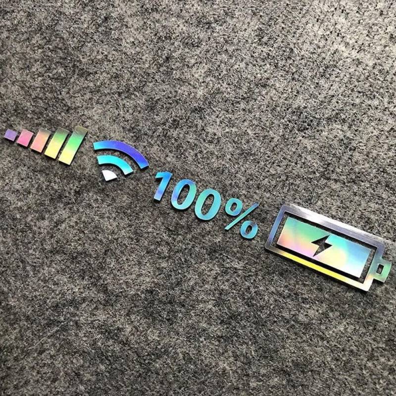 Lustige Auto Aufkleber WiFi-Batterie-Signal-Logo Vinyl reflektierende EmblemAccessoires von XCBW