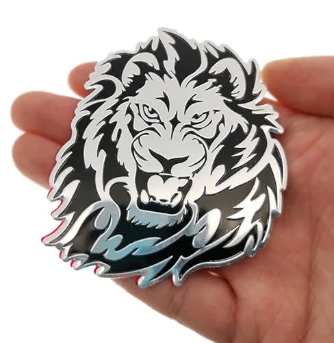 Metall Löwe Löwenkopf Logo Aufkleber Emblem Badge Sticker Kfz Pkw Auto 7x7cm von XCBW