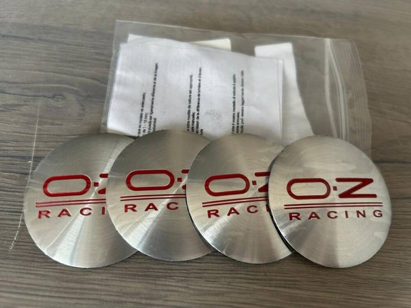 OZ Racing Radnarbendeckel Auto Emblem 56mm Aufkleber Selbstklebend in Chrom ROT von XCBW