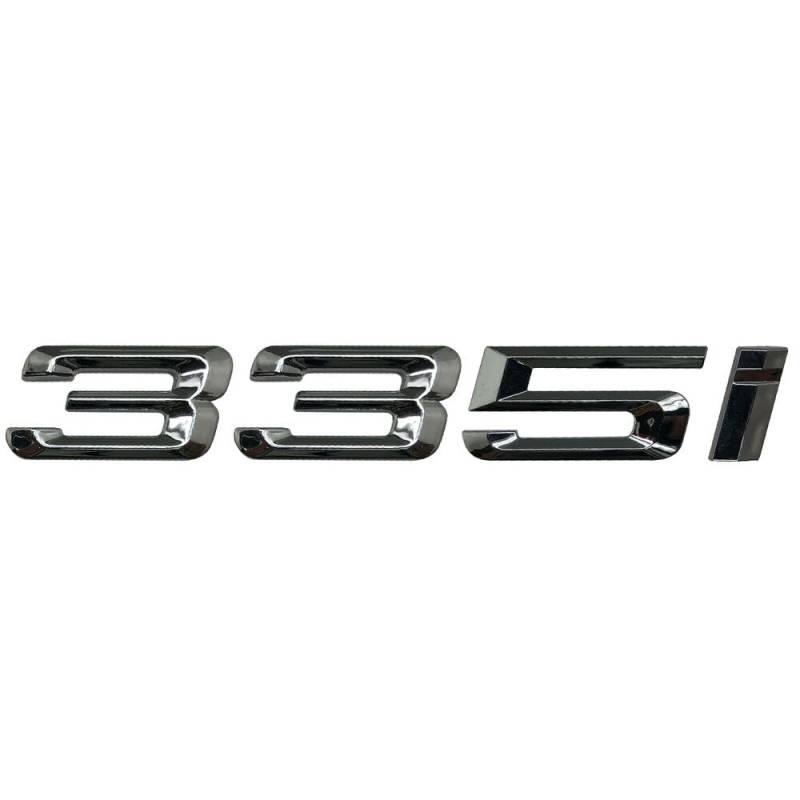 Silber Chrom 335i Auto Buchstaben Emblem Badge Nummer Kofferraum Gepäckabzeichen Abzeichen von XCBW