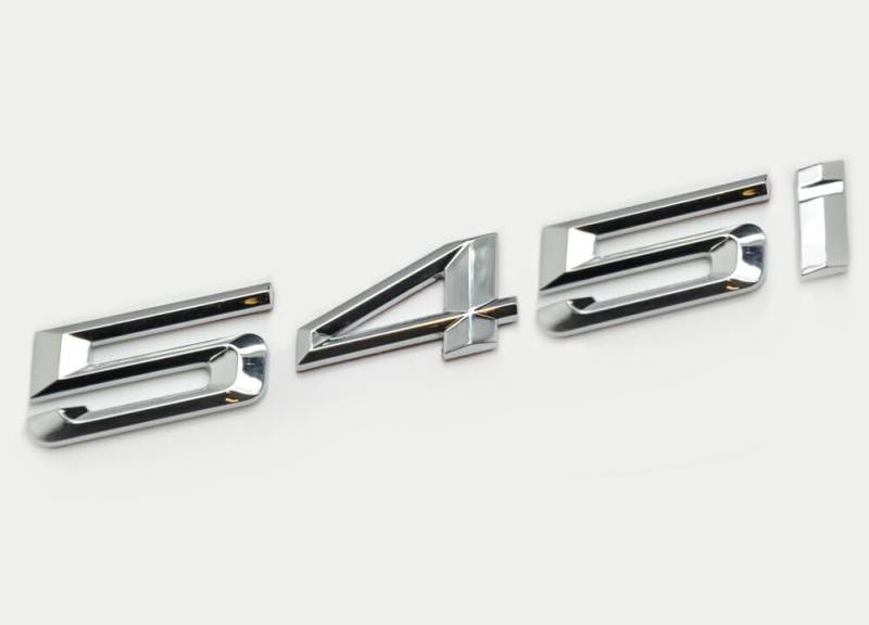 Silber Chrom 545i Auto Buchstaben Emblem Badge Nummer Kofferraum Gepäckabzeichen Abzeichen von XCBW