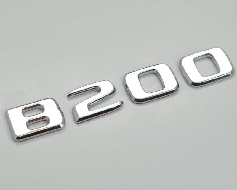Silber Chrom B200 Auto Buchstaben Emblem Badge Nummer Kofferraum für Gepäckabzeichen Abzeichen von XCBW