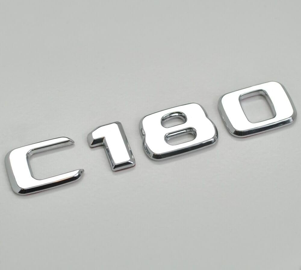 Silber Chrom C180 Auto Buchstaben Emblem Badge Nummer Kofferraum für Gepäckabzeichen Abzeichen Silber Chrom C180 Auto Buchstaben Emblem Badge Nummer Kofferraum für Gepäckabzeichen Abzeichen von XCBW