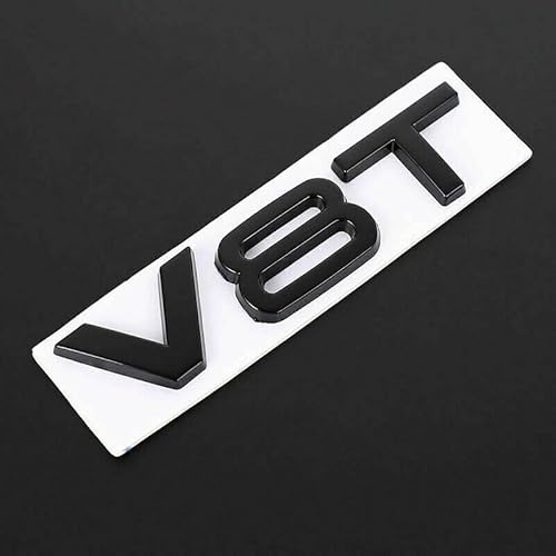 V8T schwarz Auto Emblem Schild 3D Metal Letters Car Badge von XCBW