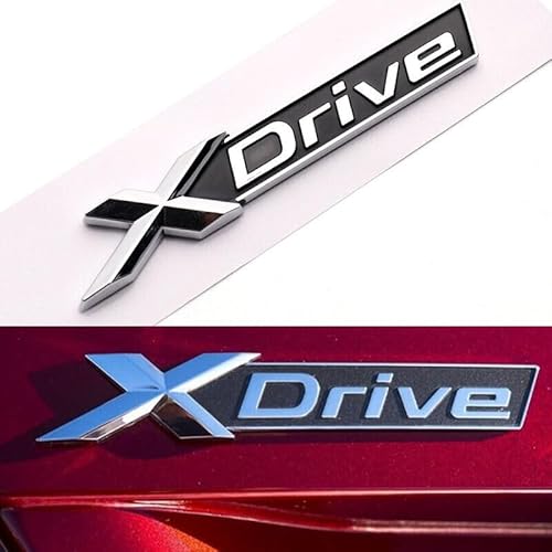 X Drive Auto Emblem Xdrive Schriftzug Badge Kofferraum Chrom Aufkleber Silber Ersatz passend für BMW von XCBW