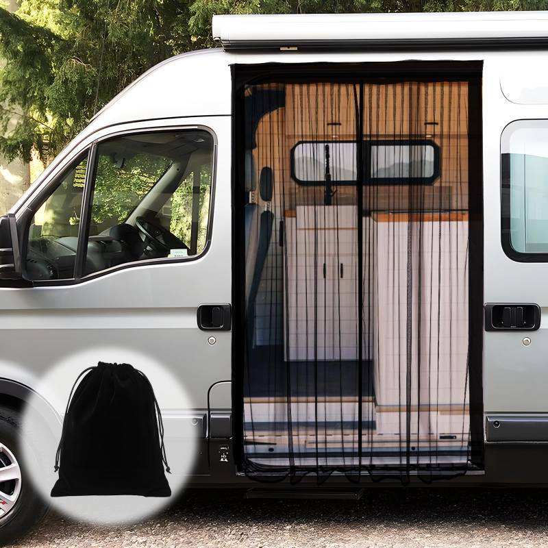 Magnetischer Van Insektenschutz für,Fliegengitter Auto Insektennetz Universa Magneten Moskitonetze, Center Magnetverschluss Wohnmobile,Seitentür/Kofferraum Camping Belüftung Moskitonetze 180 * 150cm von XCBYT